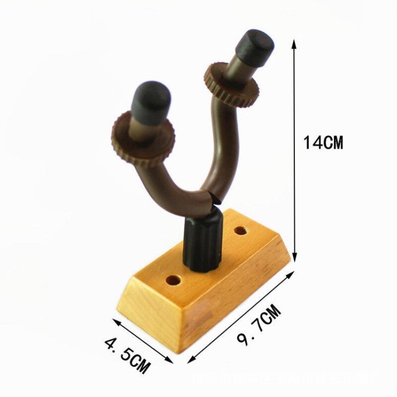 Wall Mount Ukulele Gitaar Hanger Haak Klassieke Ukulele Luit Houder Keeper Auto Grip Systeem Rubber Kussen Houten Basis
