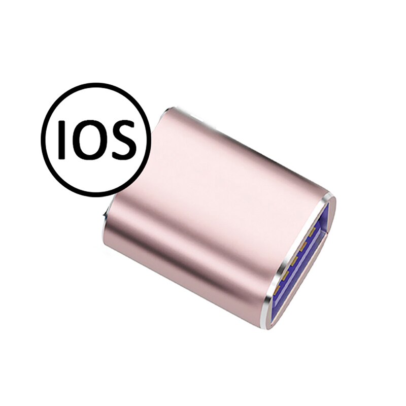 Famale USB for iphone ios13 Camera Adapter Converter Data SD Card U Disk Short OTG For iPhone 12 11 Pro XS MAX XR X 6 7 8 Plus: Rose Gold