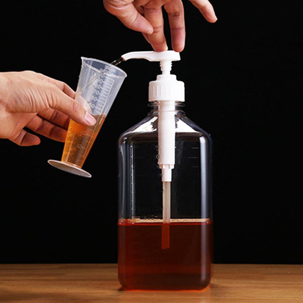 Simple Pump Bottle Multifunctional Space-saving Portable Coffee Syrup Graduated Bottle