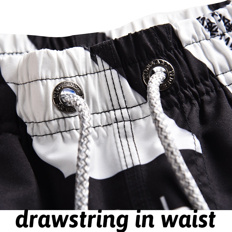 Newest Men's Chinese Character Printed Board Shorts Swim Wear Man Loose Surfing Boardshorts Beach Shorts Bermuda Swimwear Short