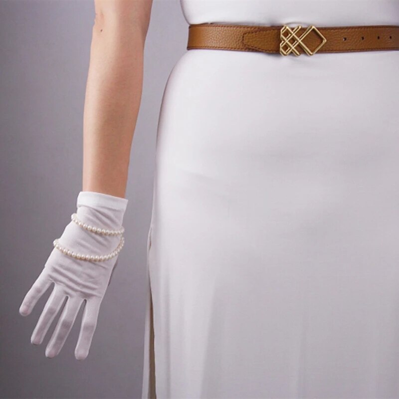 100% natürliche Seide handschuhe Weiblichen Sommer Dünne UV Sonnencreme Atmungsaktive Schlaf Feuchtigkeits Elastischen Touch Bildschirm Fahren Handschuhe L36L