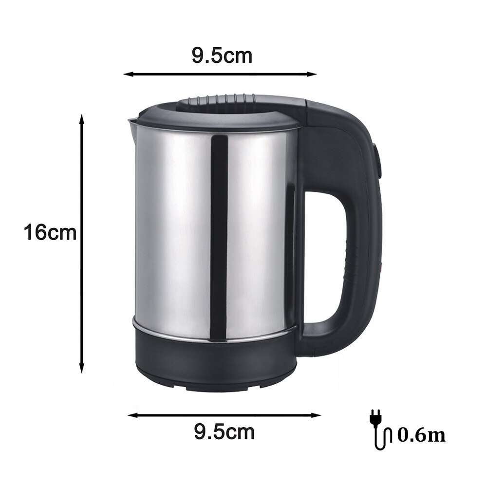 0.5L Travel Kettle Mini Electric Kettle Stainless Steel Cordless Portable Heating Electric Water Boiler Teapot Pot