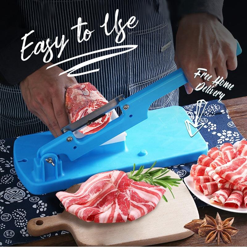 NEUE Multifunktionale Tisch Schneidemaschine Fleisch Schneiden Maschine Rindfleisch Hammel Rollen Fleisch Schneidemaschine Vege Cutter Mandoline Manuelle Cutter Hacken: Blau