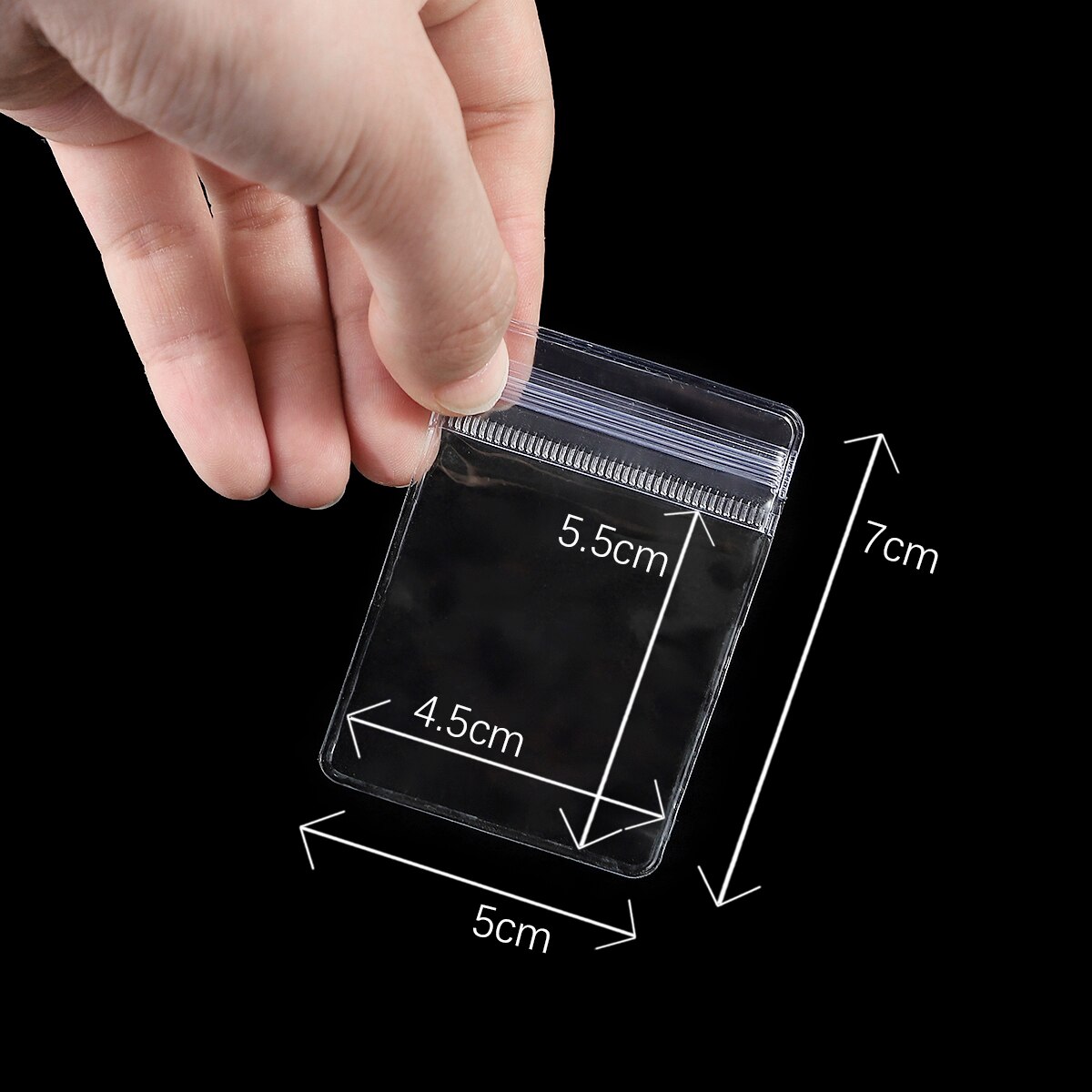 50pcs/lot PVC Zipper Bag Clear Soft Plastic Bag Sealed Anti-oxidation Jewelry Storage Bag Souvenir Universal Packaging: 02