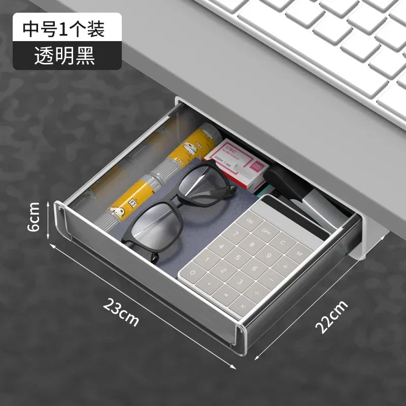 Under Desk Table Drawer Storage Organizer Slide Out Desk Drawers Hidden Desktop Organizer Attachable Pencil Storage Tray: light green