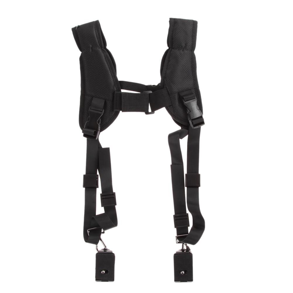 Negro doble Dual Cámara cabestrillo con correa de hombro Correa rápido cabestrillo ajuste de la correa para DSLR. Accesorios para cámaras digitales