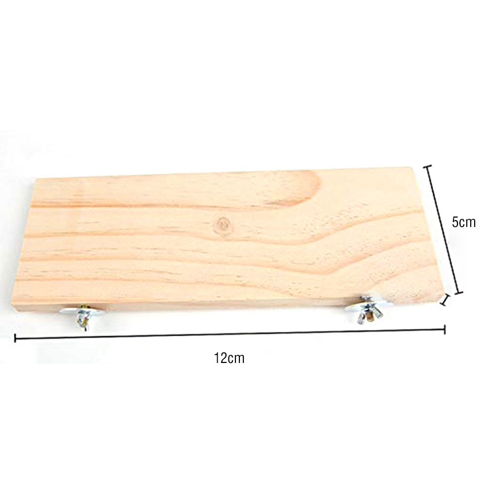 Pet Wood Jumping Platform Climbing Frame Scratch Board Springboard Cage Mounted Guinea Pig Toys House Supplies: M 12x5cm