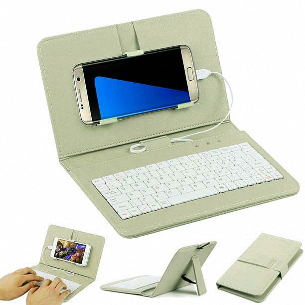 General Wired Keyboard Flip Holster Case For Andriod Mobile Phone 4.2''-6.8'' 20A