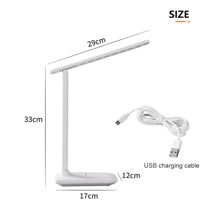 Led Bureaulamp Traploze Touch Dimmen Opvouwbare Reading Student Studie Oogbescherming Tafel Licht Nacht Slaapkamer Lampen: 4000mAh battery