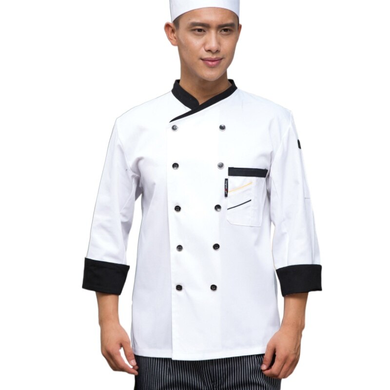 3 kleur Mannen Chef Kleding Hotel Restaurant Pastry Chef Kleding Lange Mouw Vrouwen Chef Uniformen Kleding