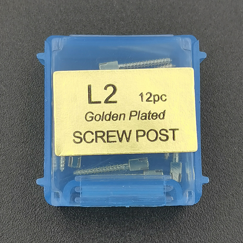 12 stücke Zahn Gold Überzogene Schraube Post S1 S2 S3 L1 L2 Edelstahl Zahn Schraube Beiträge M1 M2 M3 einzigen Paket Zahn Materialien: L2