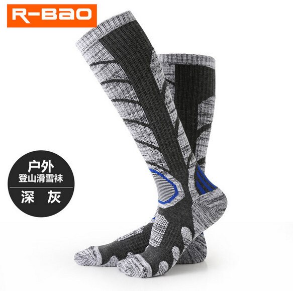 3 Paia di Sci Calzini E Calzettoni R-BAO RB3301 Degli Uomini di Sport Calzini E Calzettoni 85% Cotone Caldo da Trekking All&#39;aria Aperta Calzini E Calzettoni: Grigio scuro