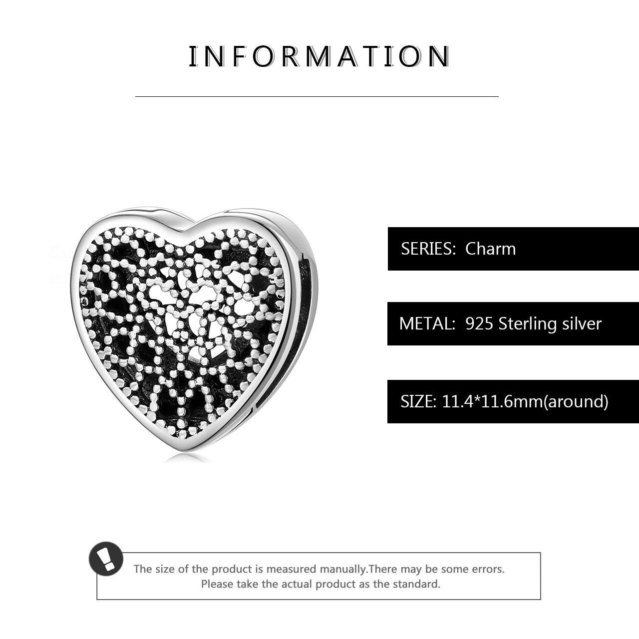 Dijes de amor de Plata de Ley 925 de , Clips de recorte Retro, cuentas aptas para pulseras reflejos originales, joyería fina