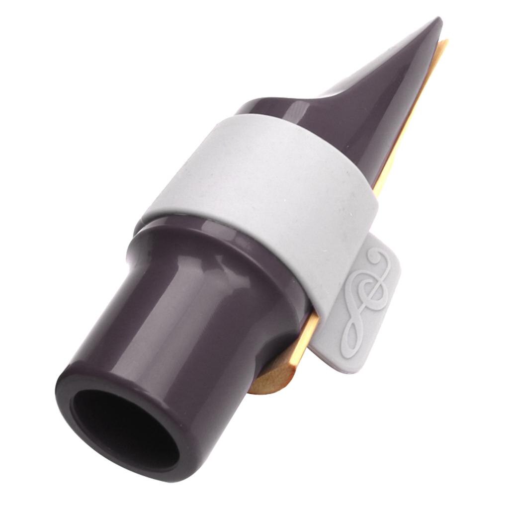 Alto Saxophone Mouthpiece Kit with Silicone Ligature, one reed and Plastic Cap - Black for Sax Repair