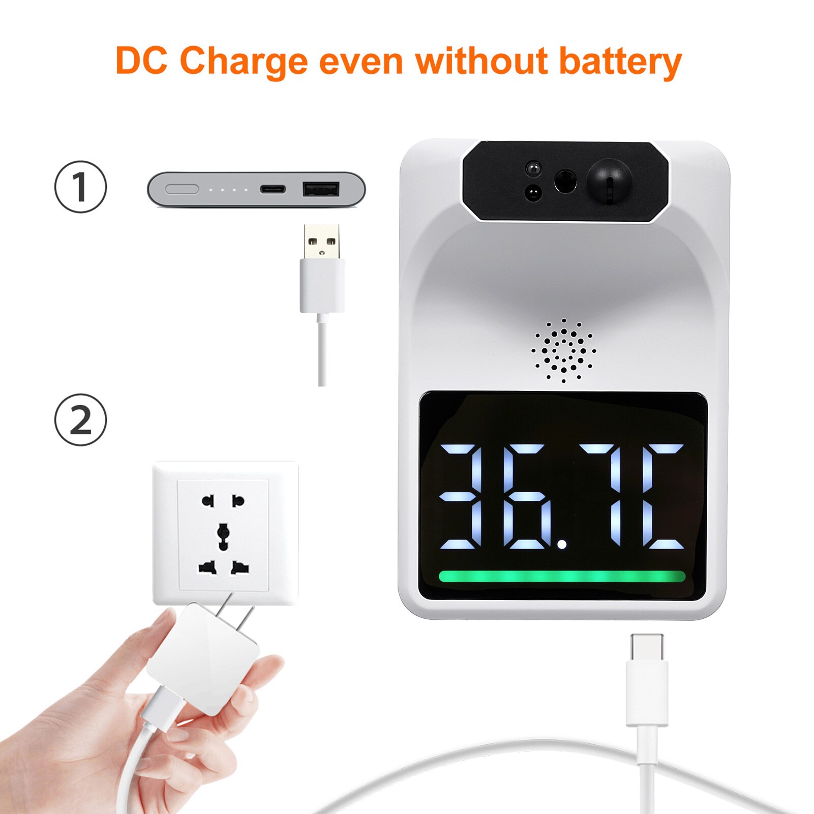 Digital Thermometer Infrared Thermometer Three Installations14 Languages °C/°F Body/Object Temperature