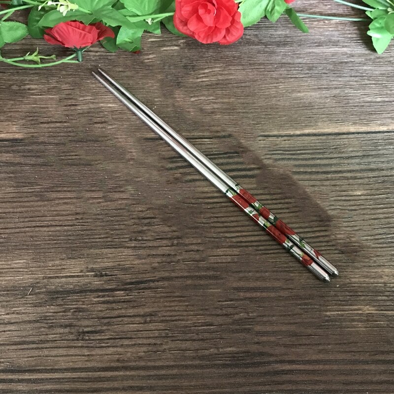 1 Pair Japanese Chopsticks Alloy Non-Slip Sushi Food Sticks Chop Sticks Chinese Reusable Chopsticks: E