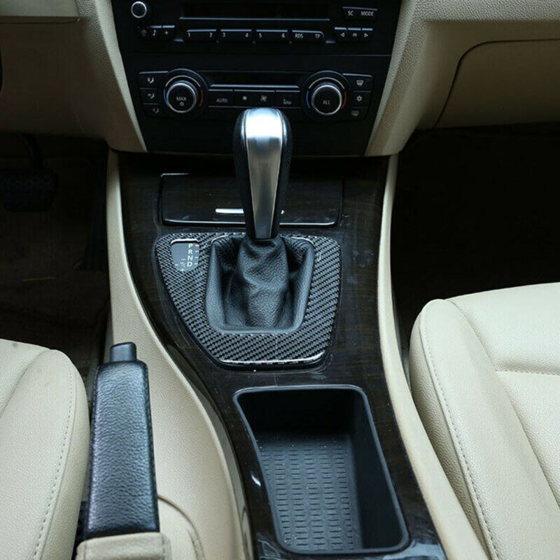 Real fibra de carbono, cubierta de Panel de cambio de marchas de repuesto para BMW Serie 3 E90 E92 E93 2005, molduras interiores, pegatinas de coche