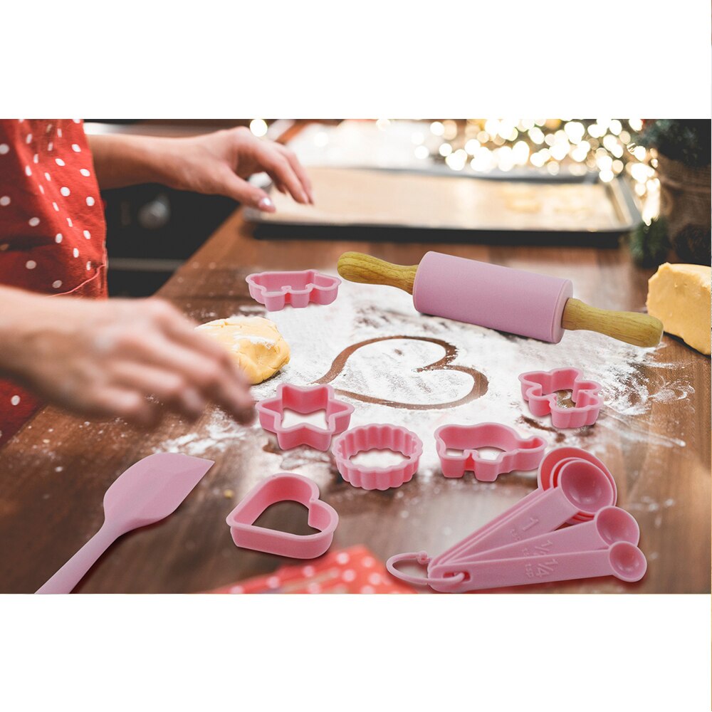 Cookie Baking Set 16 Piece for Kids Cake Pan Nonstick Bakeware Set Kids Cooking and Baking Set for Child Easy Layered Sheet