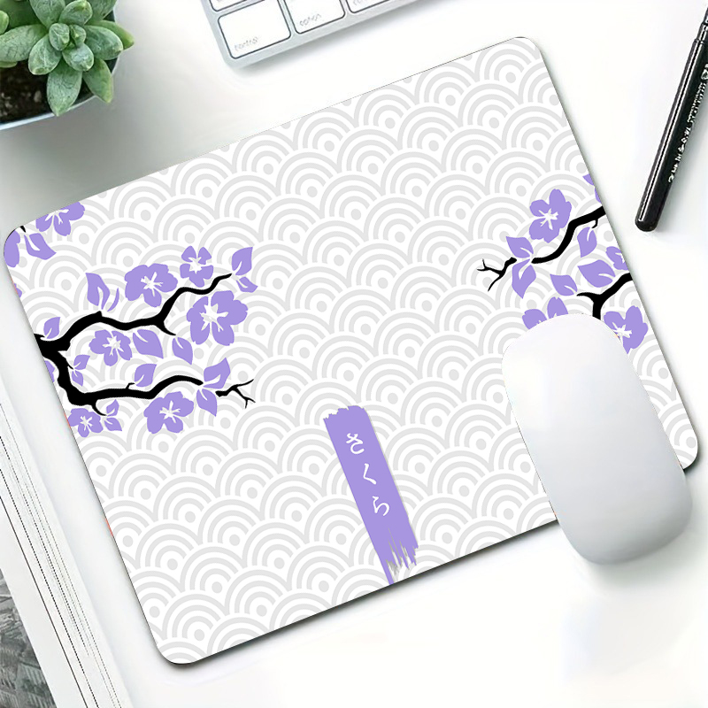 Tapis de souris Sakura rose, petits tapis de souris de jeu antidérapant, 22x18cm, Base en caoutchouc, tapis de bureau d'entreprise, pour tapis mignons: XS / MARRON