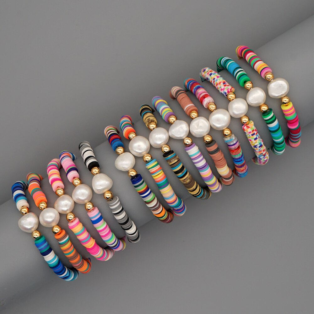 Go2 boho heishi kralen afrikaanse armbanden echte parel armband voor vrouwen boho string pulseira mujer zomer strand handgemaakte sieraden