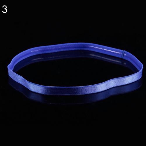 1Pc Women's Men's Candy Color Wide Sports Yoga Stretch Hairband Running Anti-Slip Elastic Headband Hair Band Running Sweatband: Royal Blue