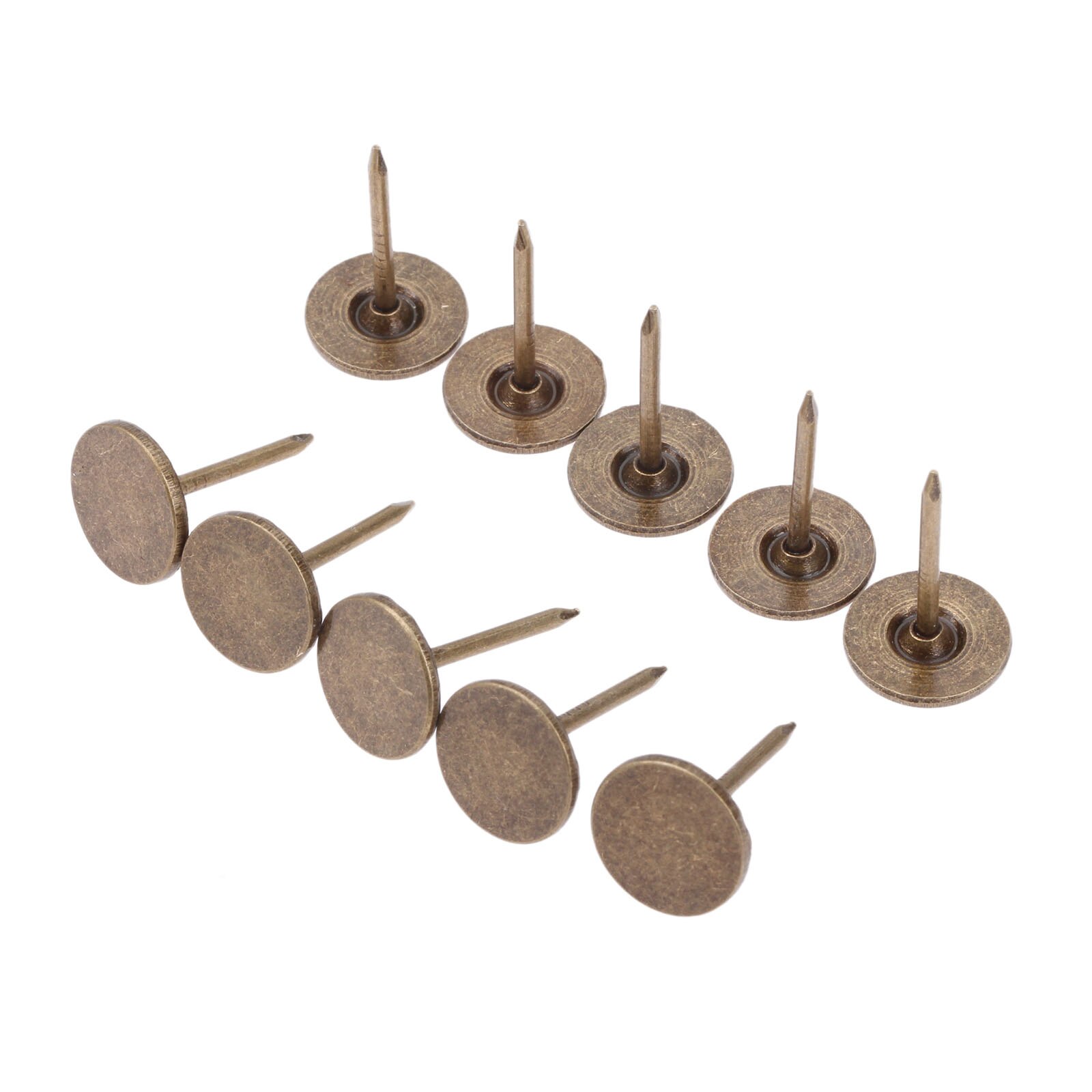 Chincheta de tachuelas para tapicería plana, accesorio de bronce antiguo con clavos para joyería, caja de madera, muebles, puerta, sofá, 11x17mm, 100 Uds.
