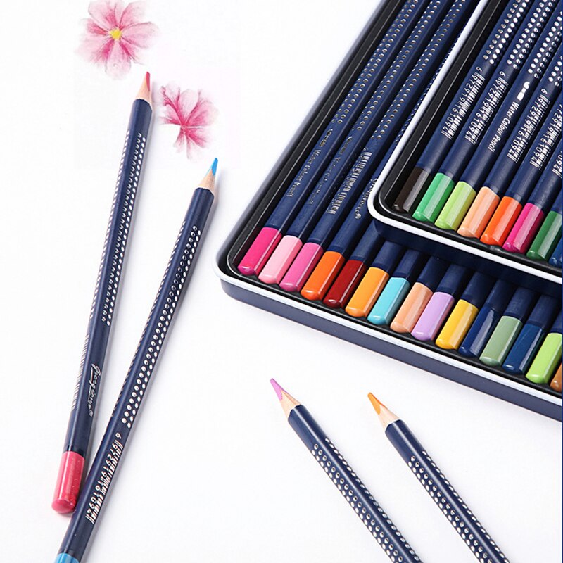 12/24/36/48/72 colors Water-soluble color pencil set thick triangle log drawing children Artist Paint Sketching Art Supplies