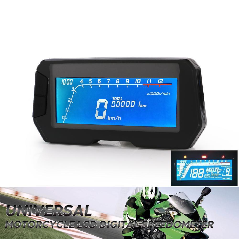 Velocímetro Digital LCD Universal para salpicadero de motocicleta, odómetro, tacómetro para modelo de cilindro 1.2.4: Default Title