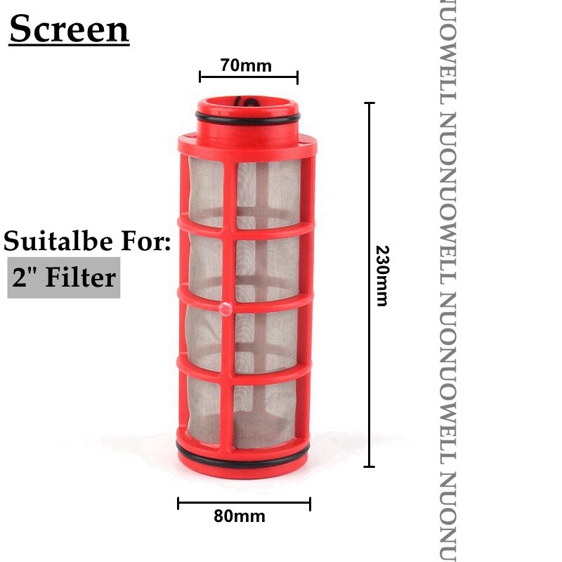 120Mesh 3/4"~2" Screen Irrigation Filter Agricultural Drip Irrigation Pipe Filters Greenhouse Micro Watering System Pipe Filter: 2Inch Elements