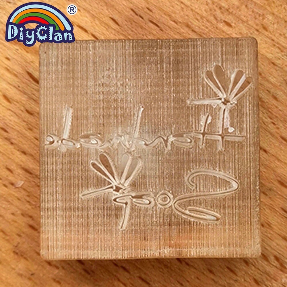 Transparent sæbe stempel til diy håndlavet sæbe, der fremstiller brugerdefinerede mønstre stempel med håndtag  z0125sz