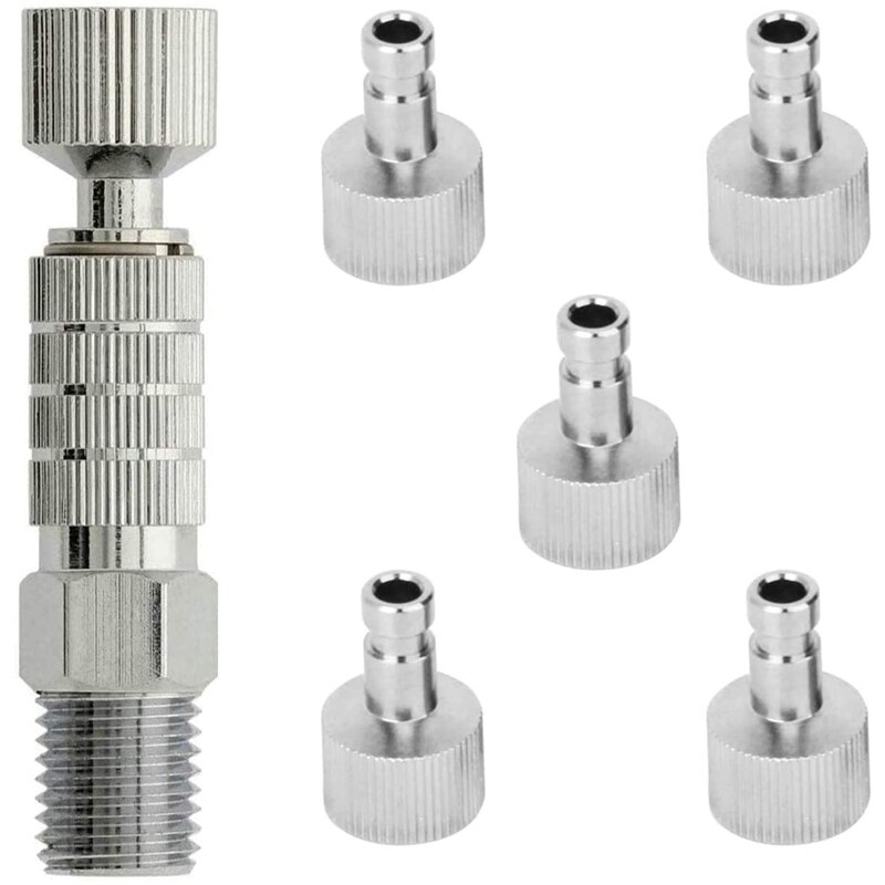Aérographe à déconnexion rapide, raccord de coupleur rapide avec 5 raccords mâles, jeu d'accouplement mâle et femelle BSP de 1/8 pouces: Default Title