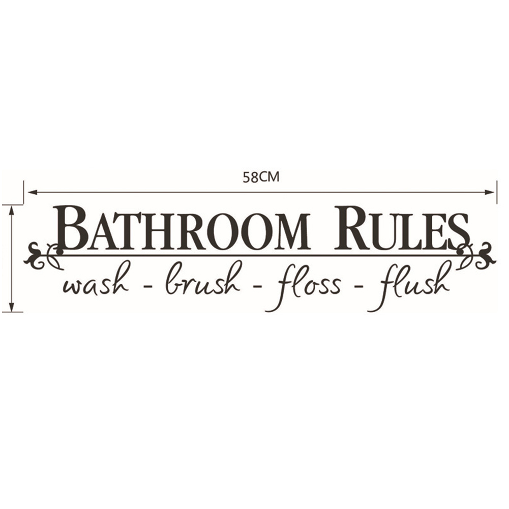 Bathroom Rules Removable Self-adhesive Durable Wall Sticker Decal Room Adornment Home Decoration