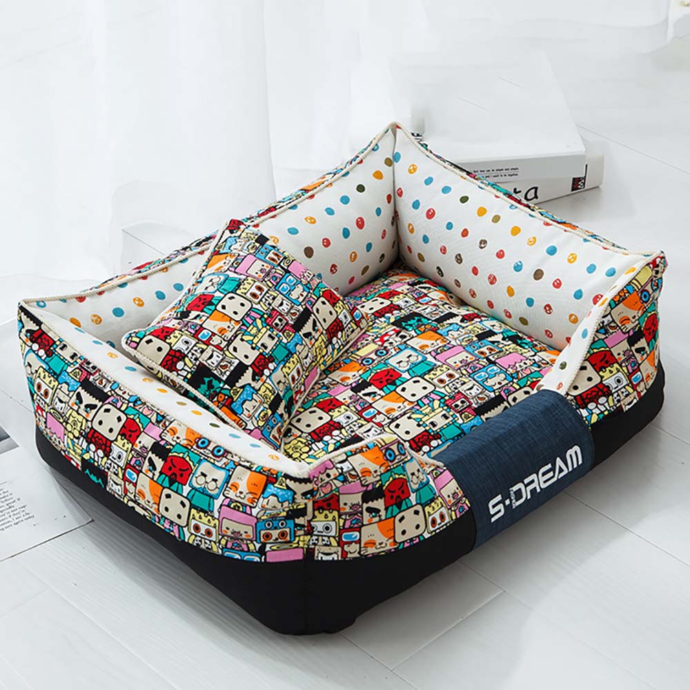 Cama de cachorro para animais de estimação, cama redonda pequena e grande para cachorros e gatos de estimação lavável, itens para animais de estimação