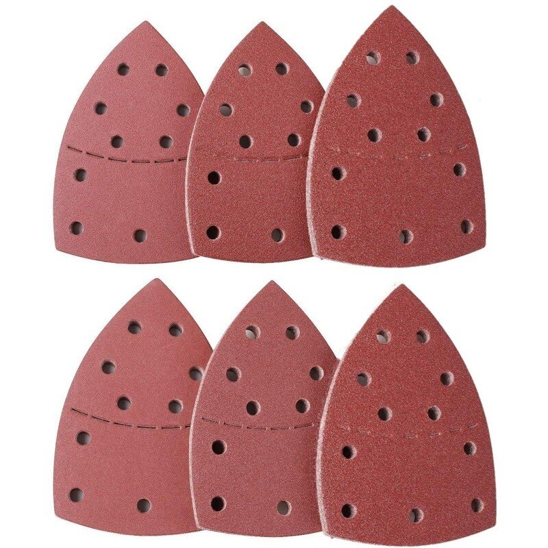 10pc Maus Detail Schleifer Schleifpapier 11 Löcher Dreieckige Schleifpapier für Multi Schleifer Bosch PSM 160A Detail Palme 40-2000 grütze