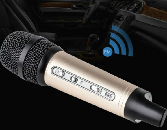 Mini Draagbare Auto Microfoon Fm Draadloze Bluetooth Mobiele Telefoon Zingen Het K Full Microfoon Shen Mai Compatibel Mobiele Computer: Gold