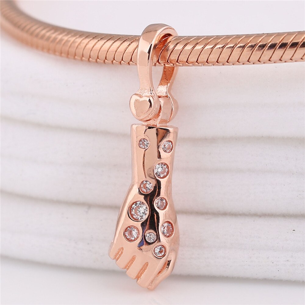 Echt 925 Sterling Zilveren Kralen Rose Vrouwelijke Empowerment Hanger Charm Fit Pan Armband & Ketting Vrouwen Diy Sieraden