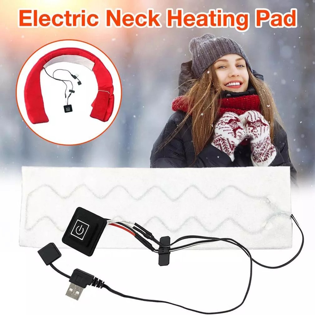 Winter Electric Heated Scarf Pad USB Charging Temperature Adjustable Electric Neck Heating Pad Foldable Heating Scarf