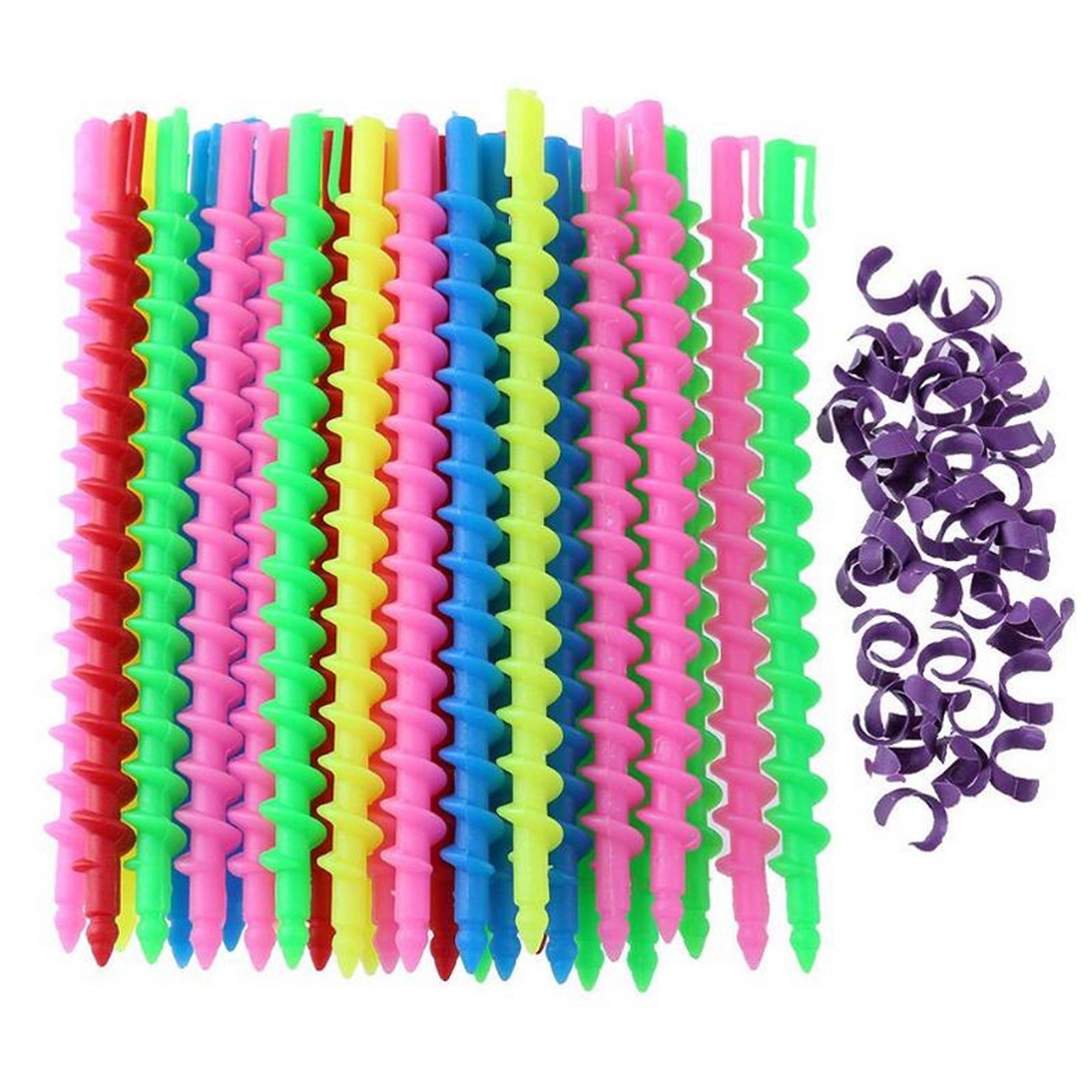 40 stücke Lange Spirale Haar Lockenwickler Keine Wärme Spirale Locken Styling Rollen Zubehör für Hause Salon DIY Haarstyling-gelee Zufällige Farben: Größe 3