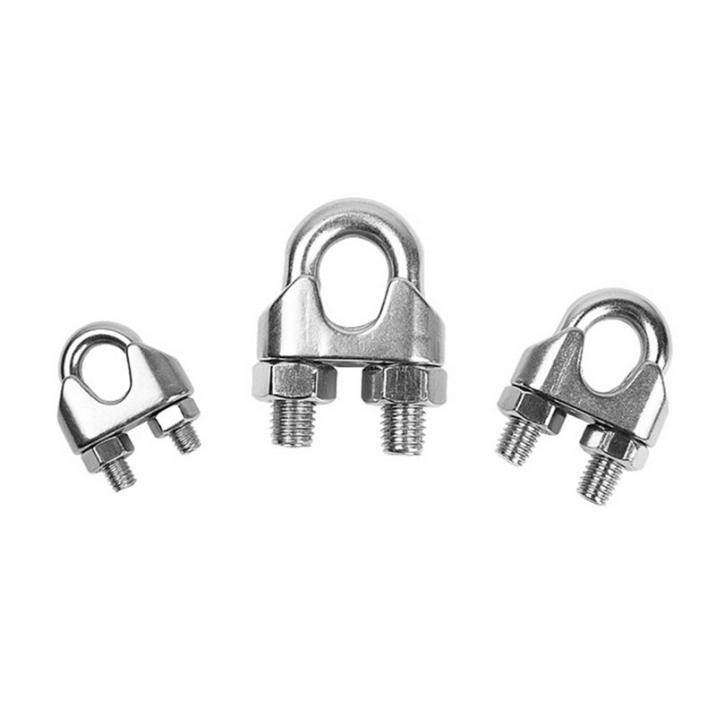 Stainless Steel Wire Rope Cable Clip Stainless steel construction rust corrosion resistant 2Pcs