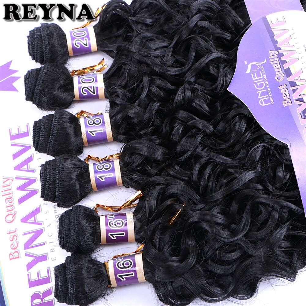 REYNA Water Wave synthetisch haar uitbreiding Hoge Temperatuur 6 stks/partij fiber haar bundels weave