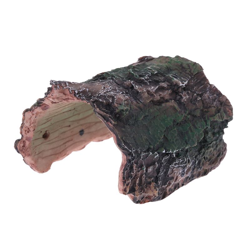Reptile Vivarium Hiding Case Snake Gecko Dragon Half Log Hide Rock Tree Hole reptile accessories: 1