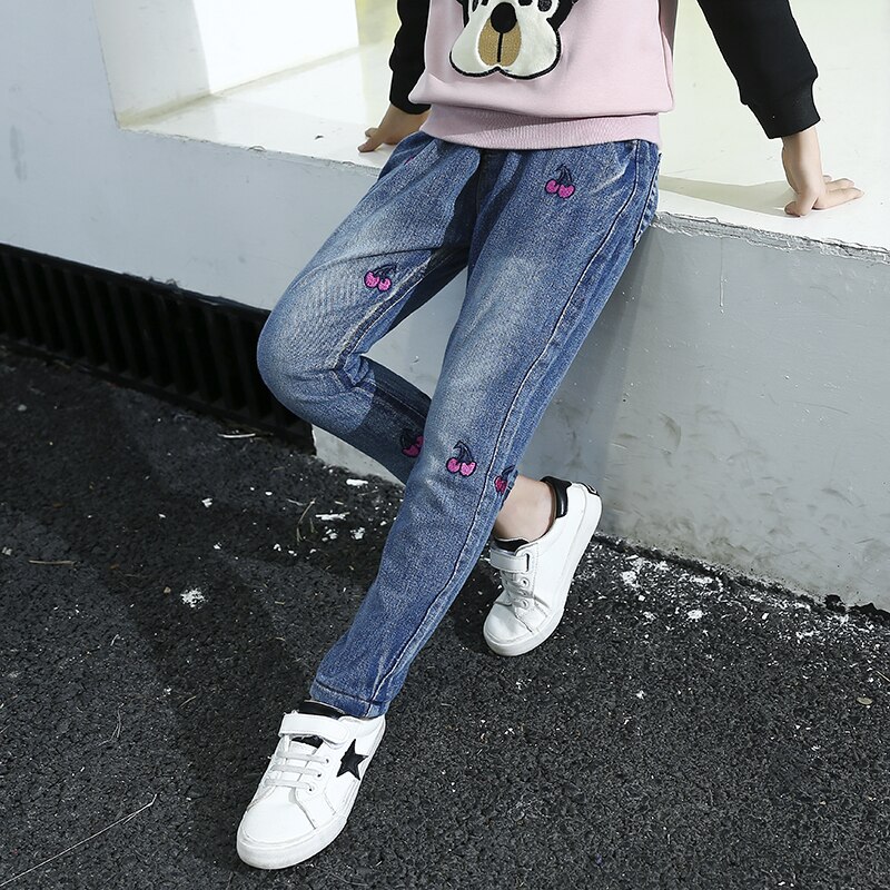 Kinderen denim Broek meisjes verdikte jeans baby kids cartoon leggings winter kinderkleding meisje katoen potlood broek
