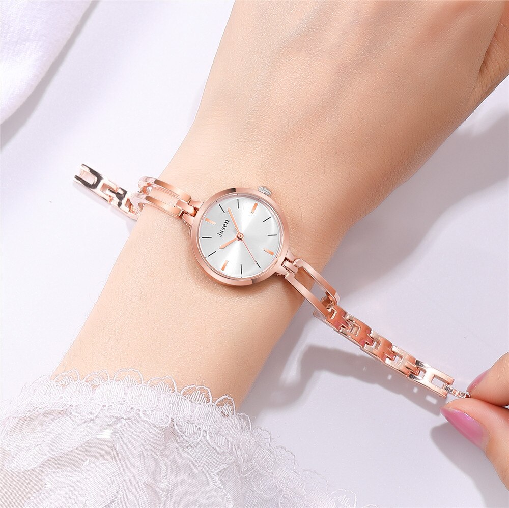 Luxe Vrouwen Armband Horloges Minimalistische Kwaliteiten Dames Quartz Horloges Goud Zilver Rvs Vrouw Klok