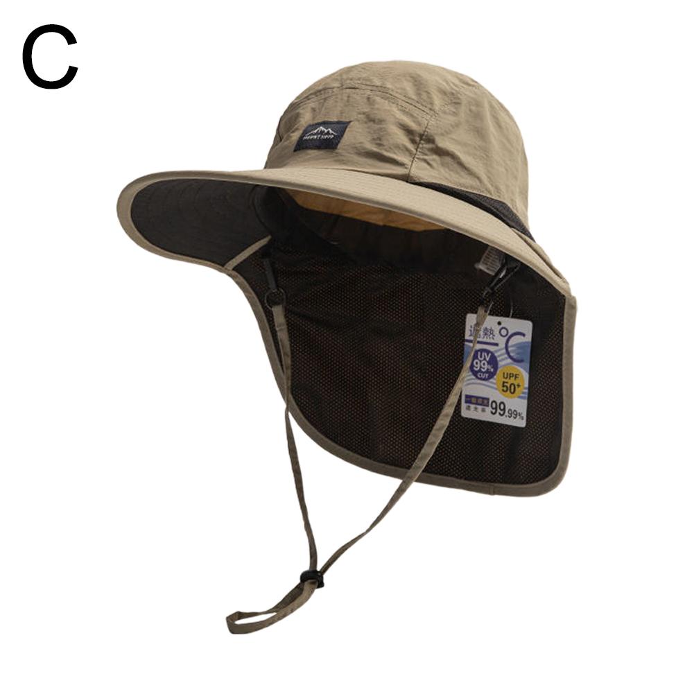 Chapéu de aba larga com proteção uv para o pescoço, chapéu de pescador, impermeável, secagem rápida, panamá, malha respirável, verão: CÉU AZUL