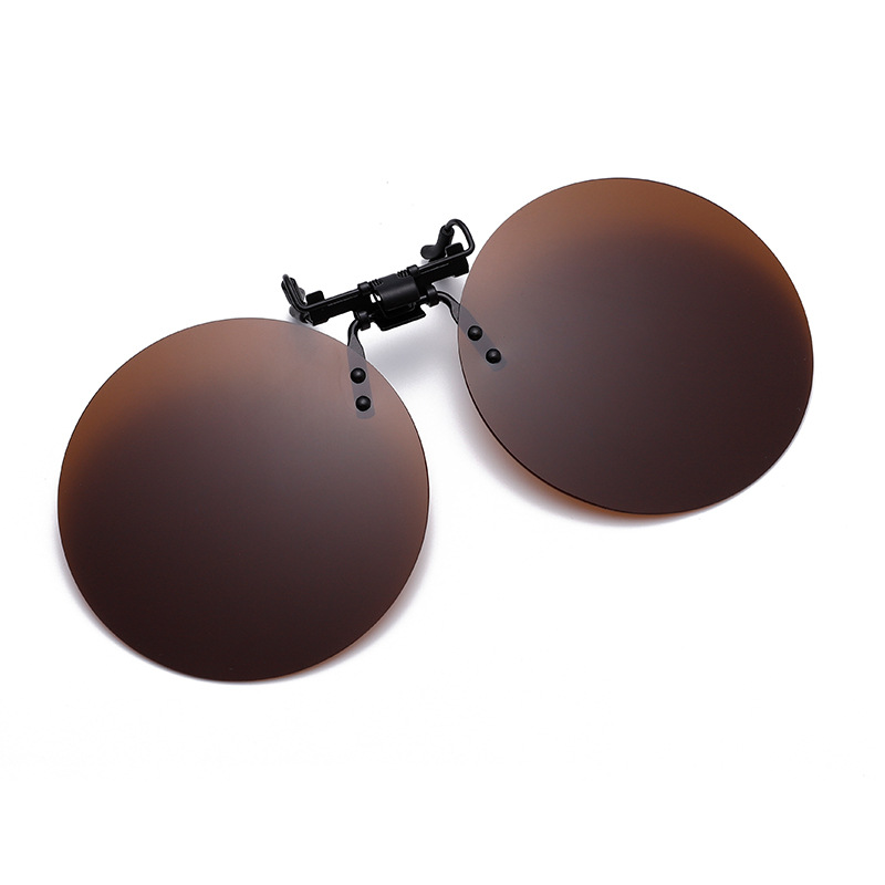 Uv400 clip-on lenzen Anti-reflecterend gepolariseerde clip-on lenzen Randloze clip-on zonnebril voor dagelijks nachtelijk rijden: Goud