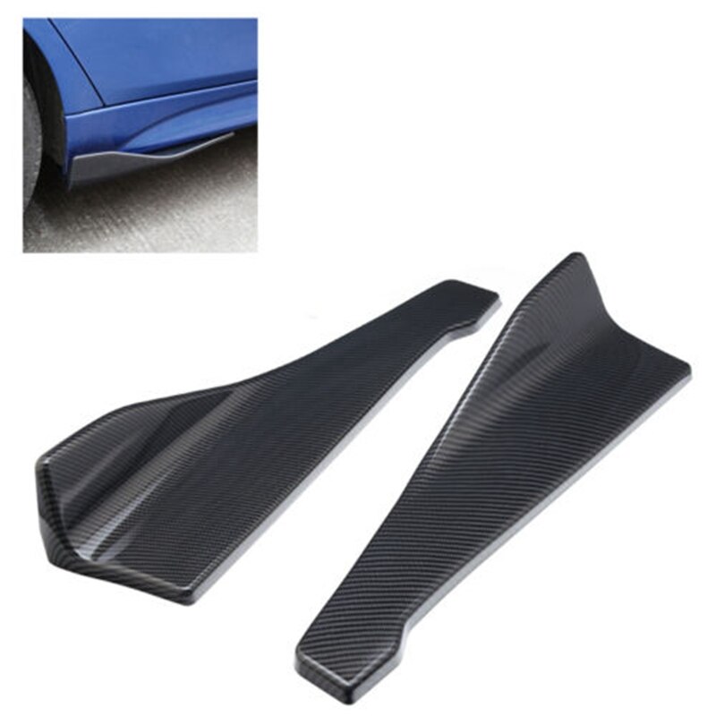 48cm Universal Carbon Fiber Rear Bumper Spoiler Canards Diffuser Car Side Fin Scratch Protector Rear Lip Wrap Angle Splitters