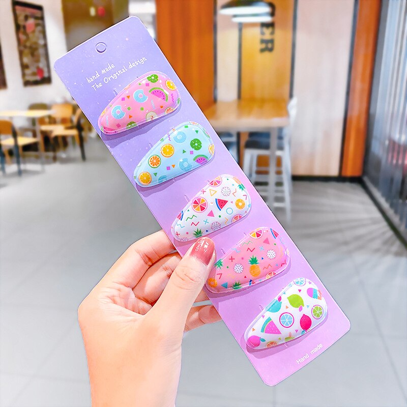 5pcs Children Cute Color Hairclip Head Jewelry -shaped Clip Hair Accessories Baby Hair Clip Cute Baby Hairpin: 07