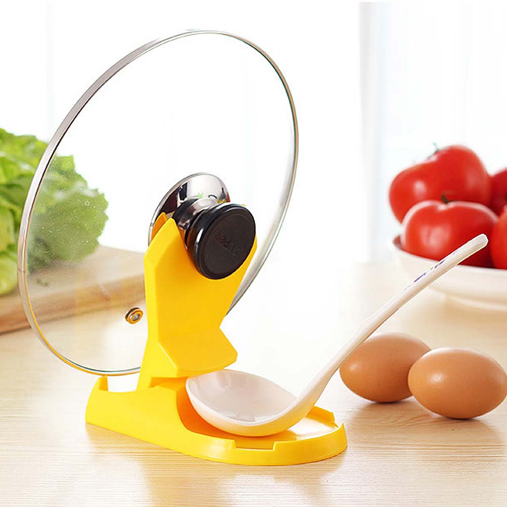 Folding Based Ladle Pot Rack Plastic Lid Pan Holder Spoon Rest Cooking Pots Stand Kitchen Utensils OCT998