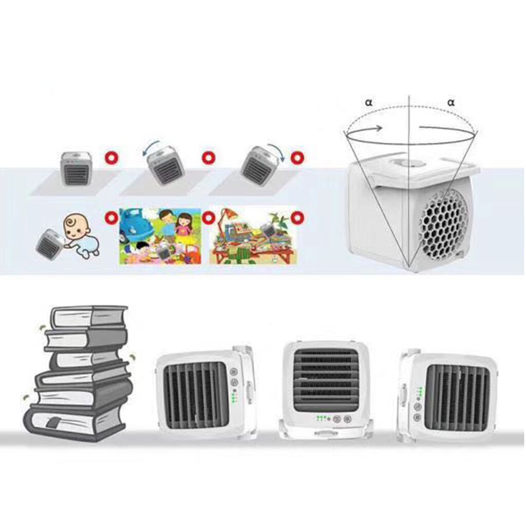 Portable Air Conditioner Mini USB Air Cooler Fan Cooling Humidifier 3 Gear Home Room Air Conditioning Purifiers for Home Office