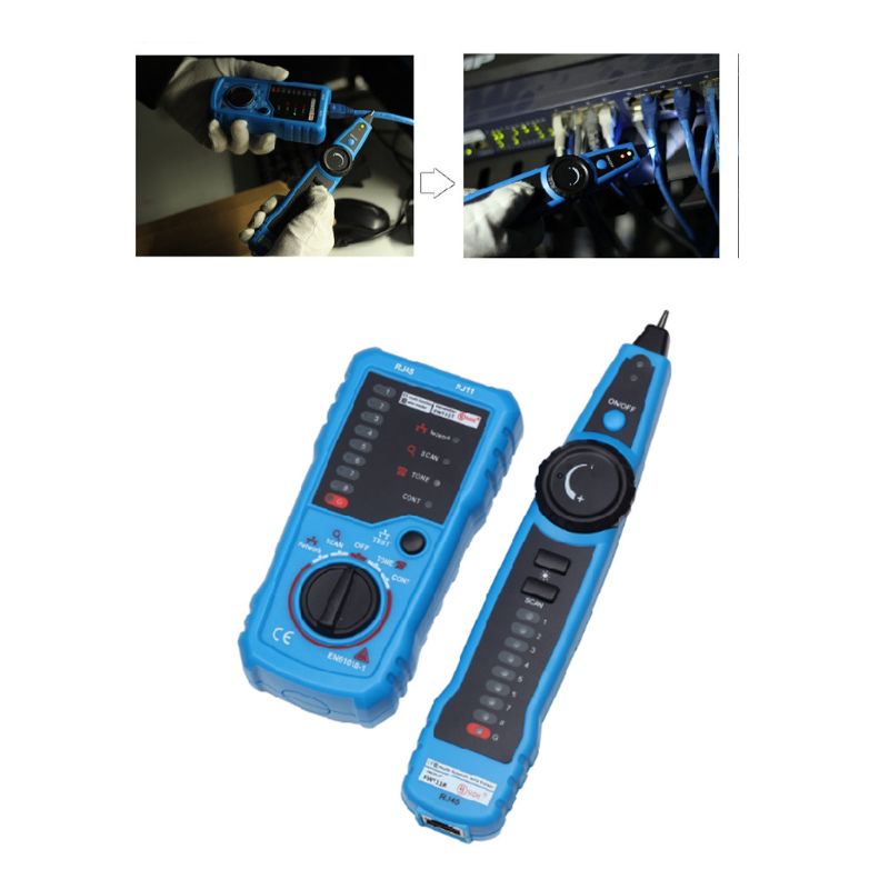 katt 5 katt 6 metalltråd sporer lan tester  rj11 telefonlinje  rj45 ethernetkabeldetektor til kontroll av kollasjonskontinuitet